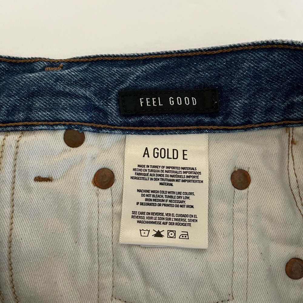 AGOLDE Riley High Rise Straight Crop Raw Hem Button fly Jeans Size 30 - Picture 5 of 8